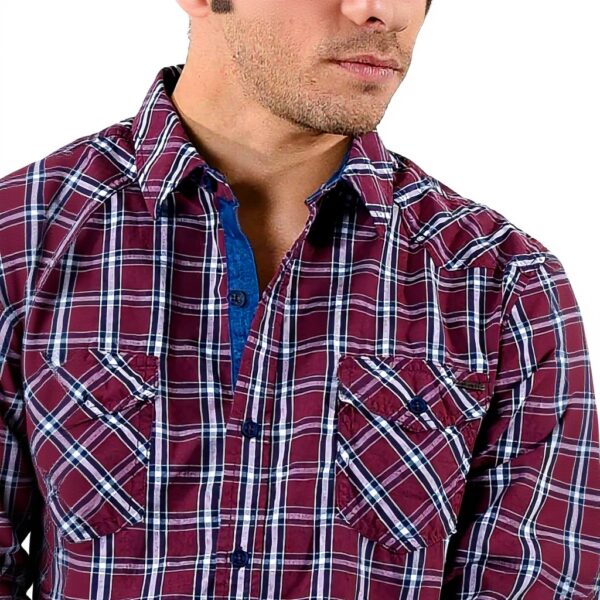 Chemise à carreaux KAPORAL Tyrus coton col classique homme