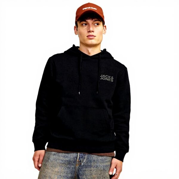 Sweat à capuche Jack amp Jones logo noir homme confortable
