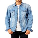 Chemise KAPORAL alday Frip Manches Longues Bleu Coton