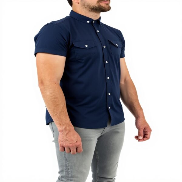 Chemise Kaporal Suki Bleu Manches Courtes Coupe Slim
