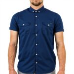 Chemise Kaporal Suki Bleu Manches Courtes Coupe Slim