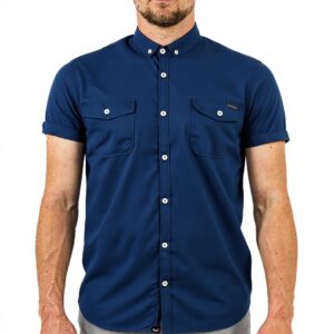 Chemise Kaporal Suki Bleu Manches Courtes Coupe Slim