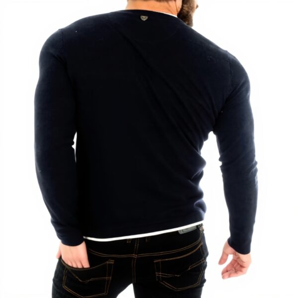 Pull homme Kaporal Deniz Bleu léger en coton manches longues