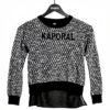 Sweatshirt fille Kaporal pull noir coton manches longues