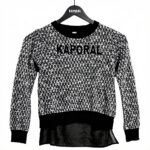 Sweatshirt fille Kaporal pull noir coton manches longues