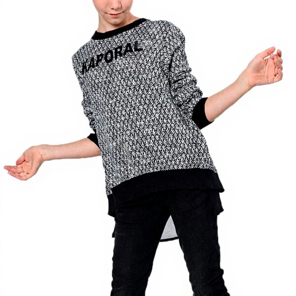 Sweatshirt fille Kaporal pull noir coton manches longues