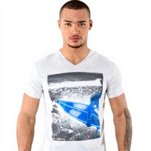 T-shirt Homme Kaporal Caboo Gris Clair Coton Coupe