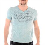 T-shirt Homme Kaporal Tazz Bleu Aqua Coton Col V