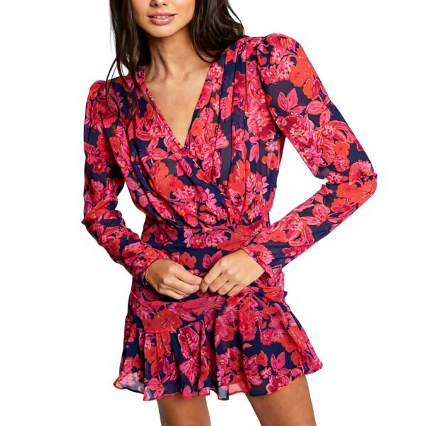 Peignoir femme Morgan courte imprimé col cache-cœur