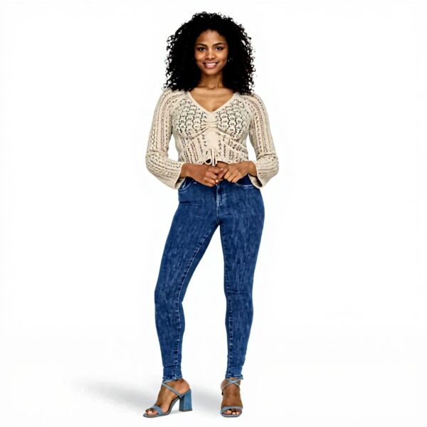 Jean Skinny ONLY Taille Moyenne Fit Bleu Denim Femme