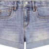Levis Shorts Denim Fille Blanc Flower Child Taille Enfant-0