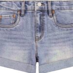 Levis Shorts Denim Fille Blanc Flower Child Taille Enfant-0