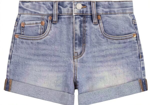 Levis Shorts Denim Fille Blanc Flower Child Taille Enfant-0