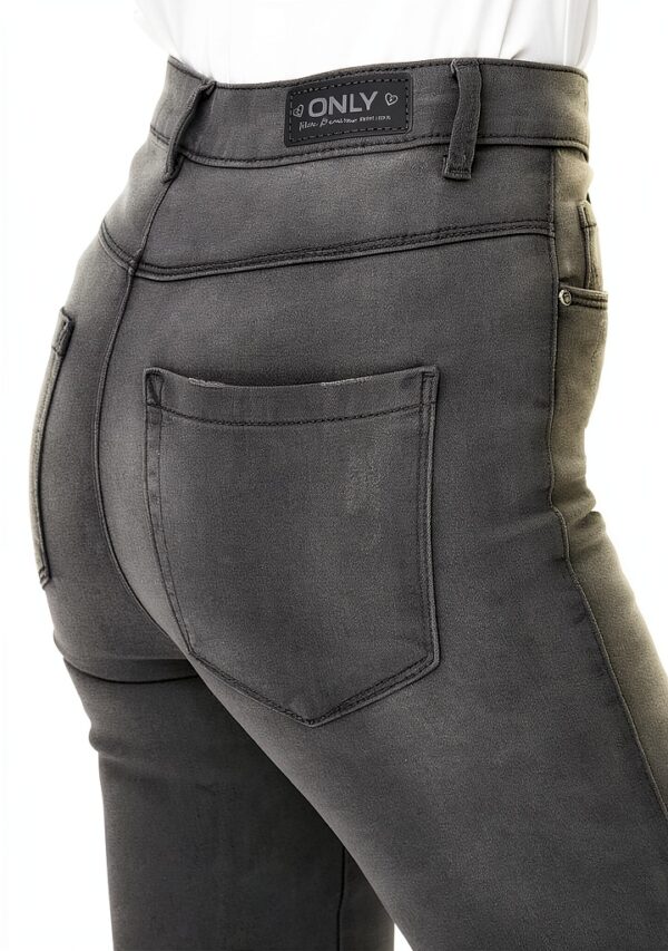 Only Jeans Femme Taille Mi Haute Coupe Décontractée Gris-8