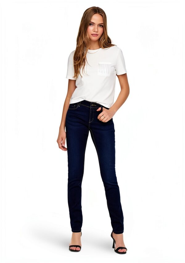 Only Jeans Slim Femme Denim Bleu Foncé Gris Taille M-5