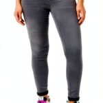 Only Jeans Femme Taille Mi Haute Coupe Décontractée Gris-0