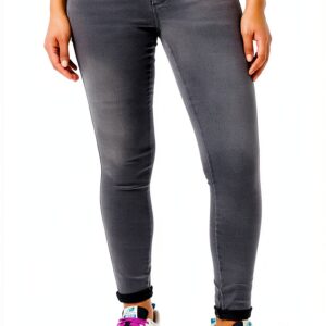 Only Jeans Femme Taille Mi Haute Coupe Décontractée Gris-0