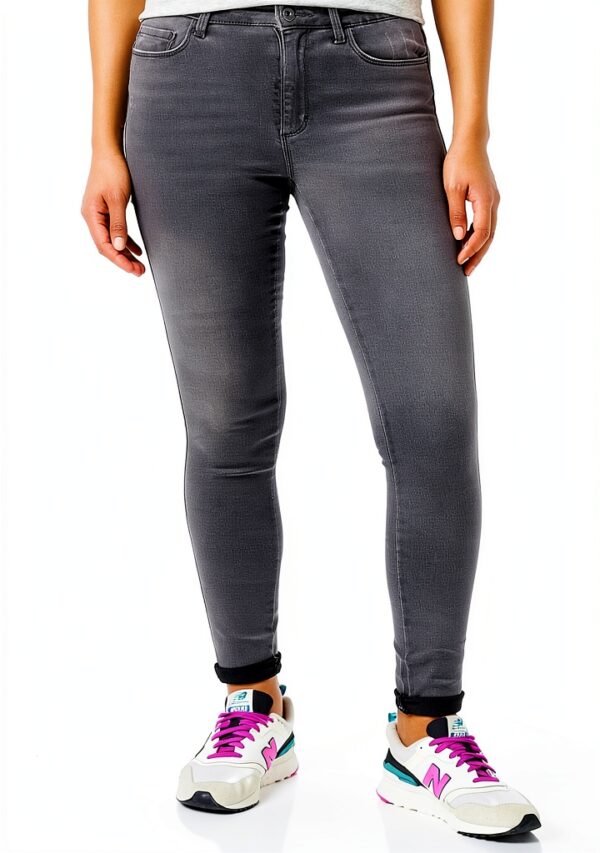 Only Jeans Femme Taille Mi Haute Coupe Décontractée Gris-0