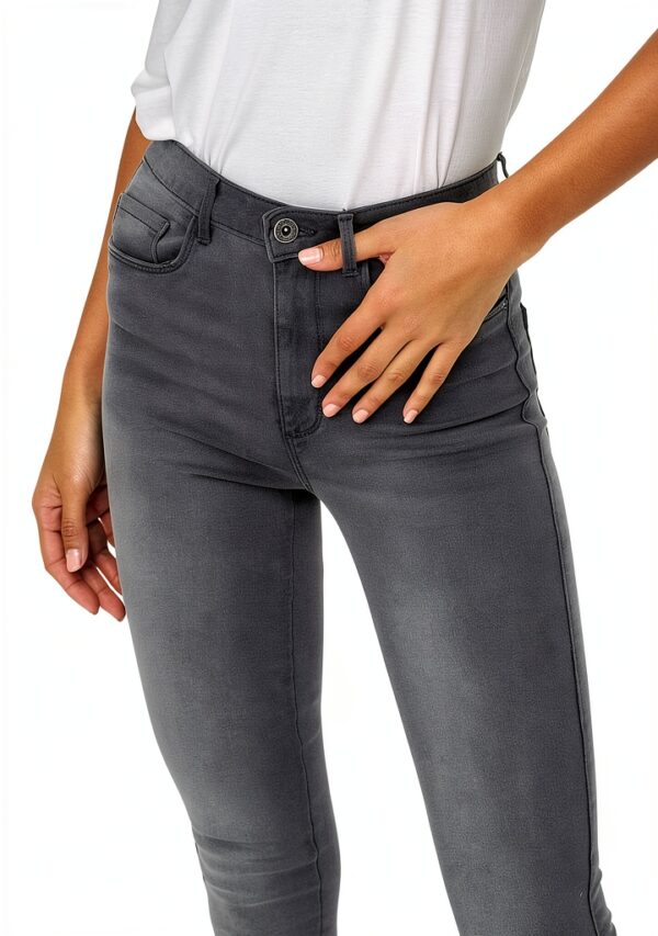 Only Jeans Femme Taille Mi Haute Coupe Décontractée Gris-7