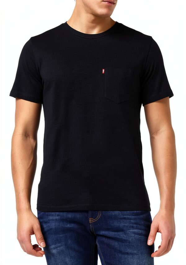 T-shirt Levi's Homme Blanc Slub Noir Minéral Coton-0