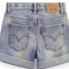 Levis Shorts Denim Fille Blanc Flower Child Taille Enfant-1