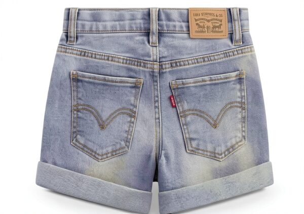 Levis Shorts Denim Fille Blanc Flower Child Taille Enfant-1
