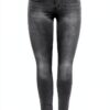 Only Jeans Femme Taille Mi Haute Coupe Décontractée Gris-2