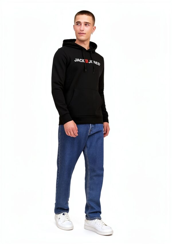 Sweat à capuche homme JACK JONES coton logo poche kangourou-5