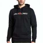 Sweat à capuche homme JACK JONES coton logo poche kangourou-0