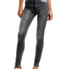 Only Jeans Femme Taille Mi Haute Coupe Décontractée Gris-4