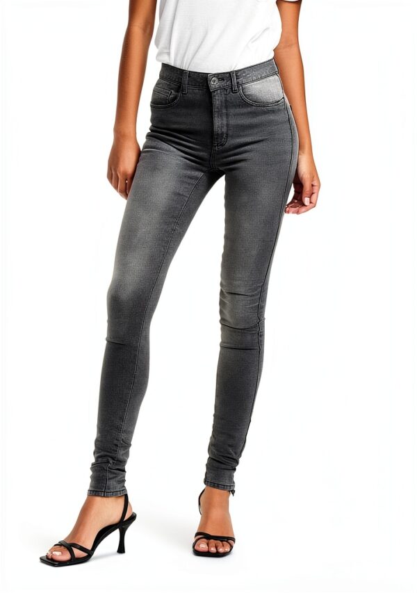 Only Jeans Femme Taille Mi Haute Coupe Décontractée Gris-4