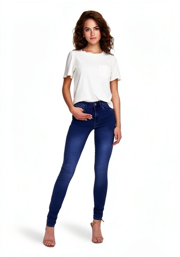 Jean skinny ONLY femme stretch coupe étroite taille haute-5
