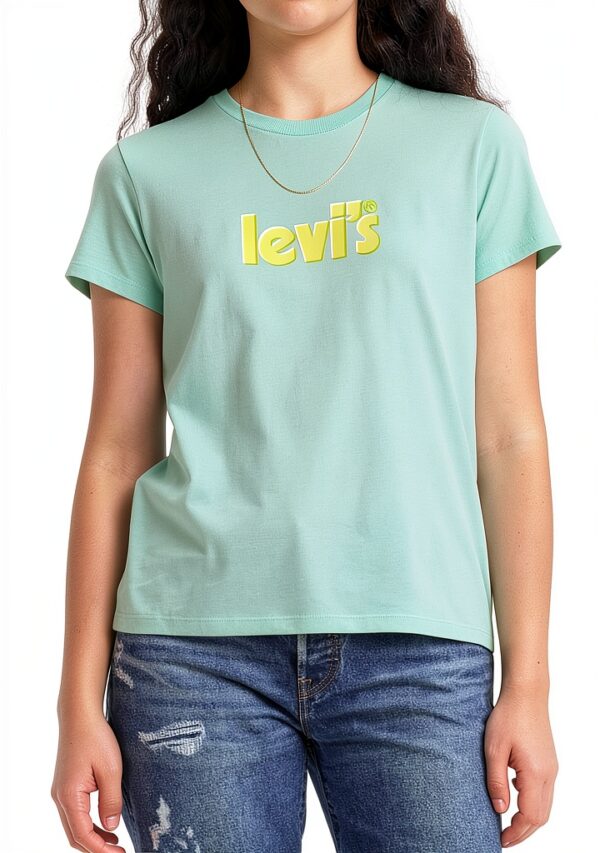 T-shirt Levi's Femme Coton Doux Logo Pastel Bleu-0