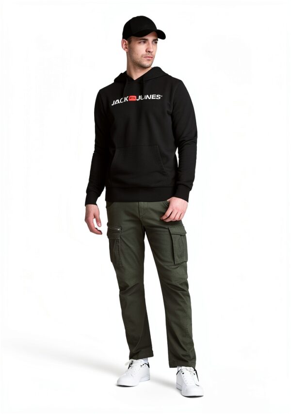 Sweat à capuche homme JACK JONES coton logo poche kangourou-9