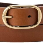 Ceinture Levi's Femme Cuir Grain Plein Boucle Metal Cognac-0