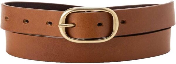 Ceinture Levi's Femme Cuir Grain Plein Boucle Metal Cognac-0