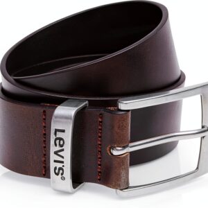 Levi's Ceinture Homme en Cuir Bovin Marron Foncé 105 mm-0