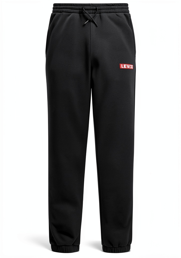 Test du jogger Levi's Kids sur un garçon de 12 ans, assis sur un banc de parc, montrant les poches et les poignets élastiques