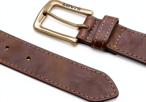 Levi's Ceinture Homme Loire en Cuir Marron 75 cm Style Classique-1