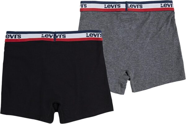 Levi's Kids Pack 2 Boxer – Noir & Grey Heather, tailles S à 12 ans-1