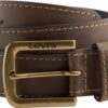 Levi's Ceinture Loire Homme en cuir marron – taille 70-120 cm-0