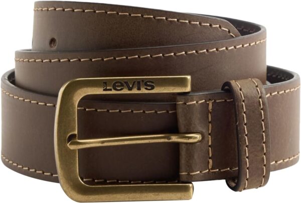 Levi's Ceinture Loire Homme en cuir marron – taille 70-120 cm-0
