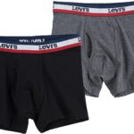 Levi's Kids Pack 2 Boxer – Noir & Grey Heather, tailles S à 12 ans-0