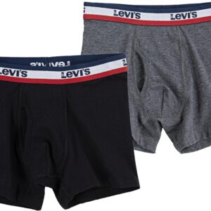 Levi's Kids Pack 2 Boxer – Noir & Grey Heather, tailles S à 12 ans-0