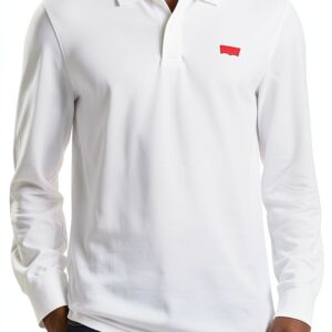 Levi's Long-Sleeve Slim Housemark Polo Chemise Homme Blanc-0