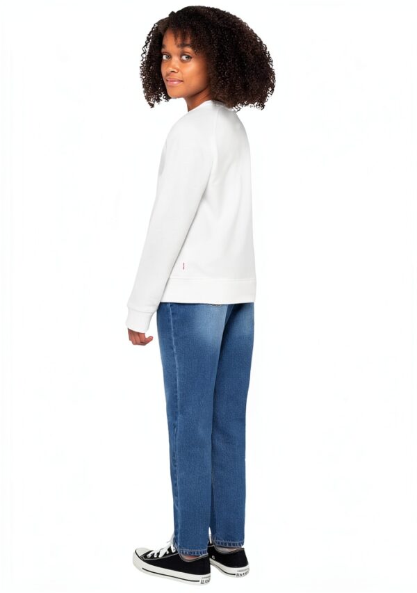 Levi's Kids Sweatshirt Logo Crew Fille 10-16 ans Blanc Rouge-1