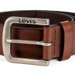 Ceinture Levi's Mixte en Cuir Bovin, Noir et Marron, Tailles 70-120-0