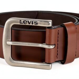 Ceinture Levi's Mixte en Cuir Bovin, Noir et Marron, Tailles 70-120-0