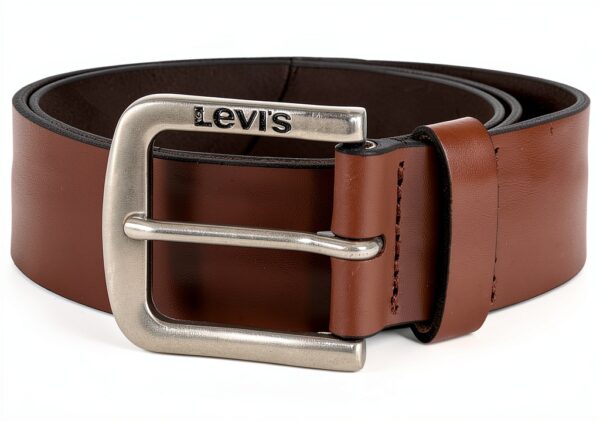 Ceinture Levi's Mixte en Cuir Bovin, Noir et Marron, Tailles 70-120-0