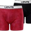 Levi's Boxer Homme - Coton bio, double poche, noir/rose S-XL-0